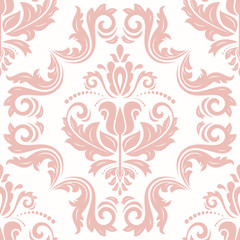 Orient classic pink pattern. Seamless abstract background with vintage elements. Orient background