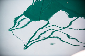 Beautiful reflection of the details of yachts in the port of Los Gigantes. Tenerife. Canary...
