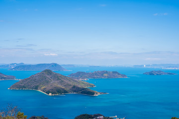 瀬戸内海　島々　紫雲出山から瀬戸大橋の方向を撮影(香川県三豊市)