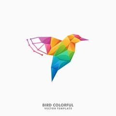 Bird Polygon color full Concept illustration vector Design template