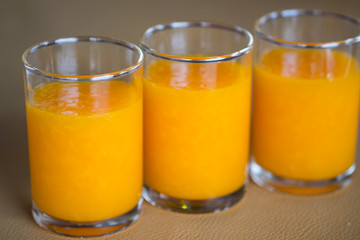 Glass of freshly squeezed orange juice
