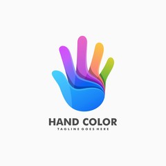 Obraz premium Hand Colorful Concept illustration vector Design template