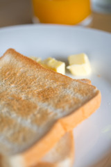 Toasted bread and butter