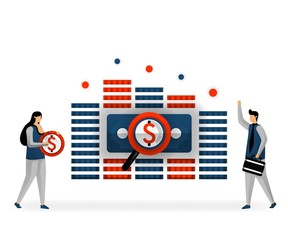 business and promotion of vector illustration. keywords that bring high income, price of each keyword, paid SEO services. SEO logo. maximize SEO on certain days. SEO logo .flat character style