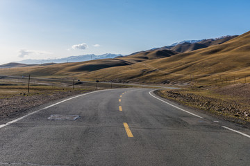 Highway across the Grand Canyon, Xinjiang, China 
