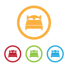 Colorful Bed Icons With Rings