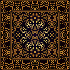 Decorative Pattern With Geometric Ornament. Perfect For Printing On Fabric Or Paper. Vector Illustration. Black bronze color