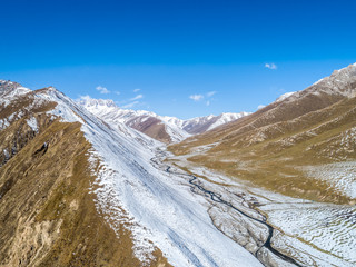Snow mountain high altitude scenery Xinjiang China