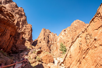 Fototapeta na wymiar Tianshan Mysterious Grand Canyon entrance Xinjiang Uygur Zizhiqu China ，Sandstone formations in Utah USA 