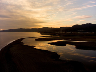 河口の夕焼け