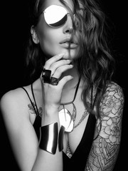 Beautiful sexy woman with tattoo
