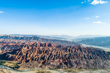Xinjiang Danxia National Geopark -   China. Chinese Danxia multicolor danxia landform rainbow hills...
