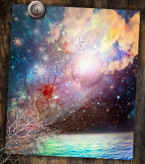 Fototapeta premium Seaside with starry night