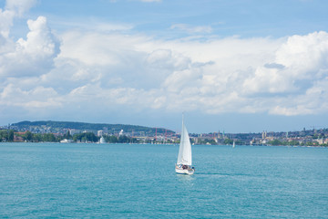 Yacht on lake Zurich