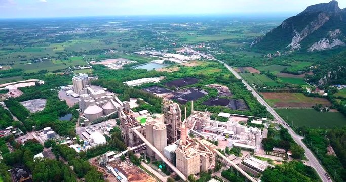 Aerial view of cement factory	