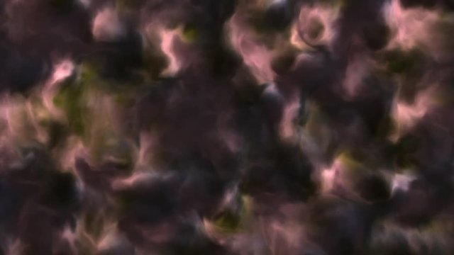 4k video of stormy soft and fluffy pink and yellow clouds in a nebula in space, slowly moving, forming and dissolving, 4k, 3840p, 24fps