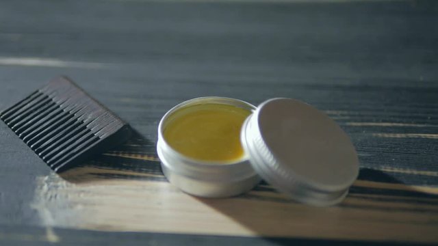 mustache wax and comb