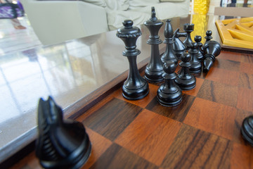 chess at living room