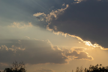 Naklejka premium sunset in mountains