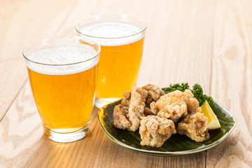 ノンアルコールビールと唐揚げ