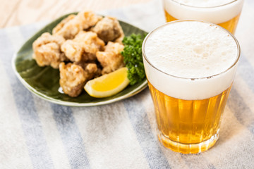 ノンアルコールビールと唐揚げ