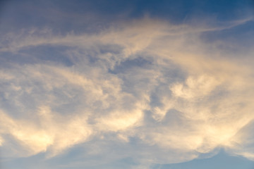 Sky light sunset. Blue sky cloud background