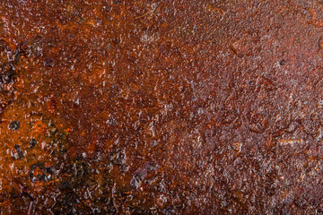 wet rusty sheet metal. old background