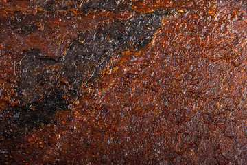 wet rusty sheet metal. old background