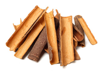 Cinnamon on white background 