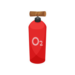 Oxygen cylinder on white background. Miner tool.