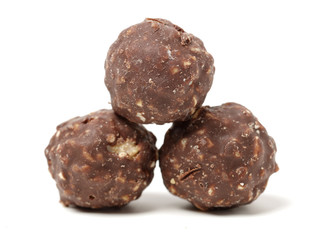 chocolate candy on white background