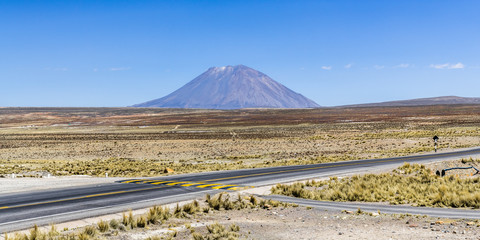Highway crosses the Andes