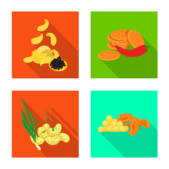 Isolated object of taste and seasonin logo. Collection of taste and organic   vector icon for stock.