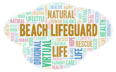 Beach Lifeguard word cloud.