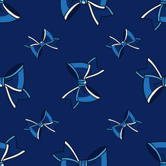 Seamless pattern with bows. Cartoon style vector - 257809887