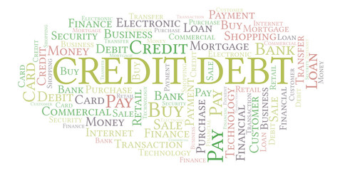 Fototapeta premium Credit Debt word cloud.