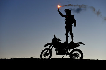 Fototapeta na wymiar adventurer motorcyclist travel diary