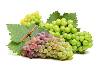Grapes on white background 