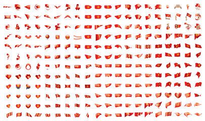 very big collection of vector flags of the kirghizia