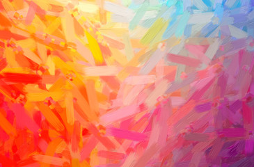 Abstract illustration of orange, pink, red Oil Paint with big brush background