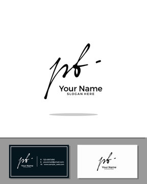 P B PB initial handwriting logo template vector.  signature logo concept