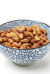 Pine nuts on white background 