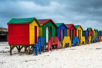 Colourful Beach Houses in Muizenberg, South Africa
