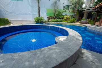 beautiful blue swimming pool