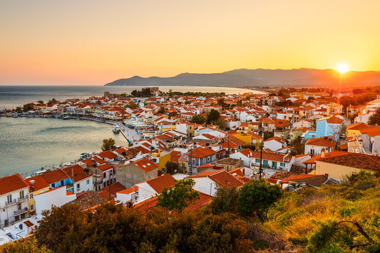Picturesque Pythagorio town on Samos island, Greece. 