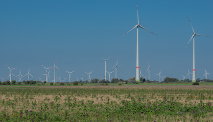 Windkraftanlagen Onshore an der Nordseeküste von Schleswig Holstein