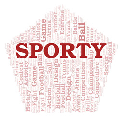Sporty word cloud.