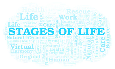 Fototapeta premium Stages Of Life word cloud.