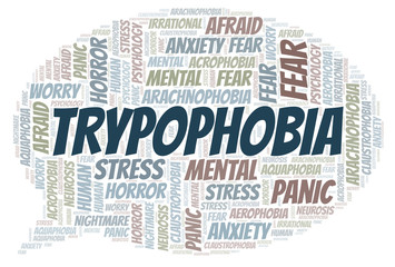 Obraz premium Trypophobia word cloud.
