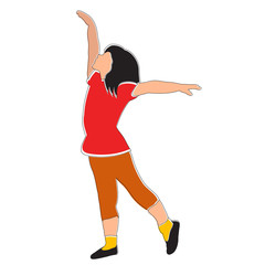 without a face, child girl dancing